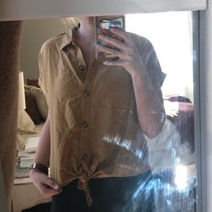 Thread & Supply Tops - Mustard yellow button down tied shirt Thread & Supply Tops - Mustard yellow button down tied shirt